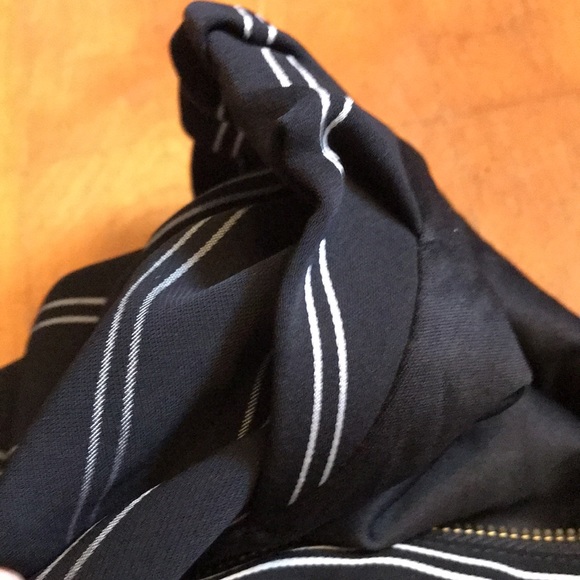 Express Pinstripe Black/White Dress with Belt - Picture 12 of 14